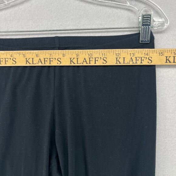 EILEEN FISHER Leggings S Organic Cotton Stretch Jersey Pull On Black USA - Picture 10 of 14